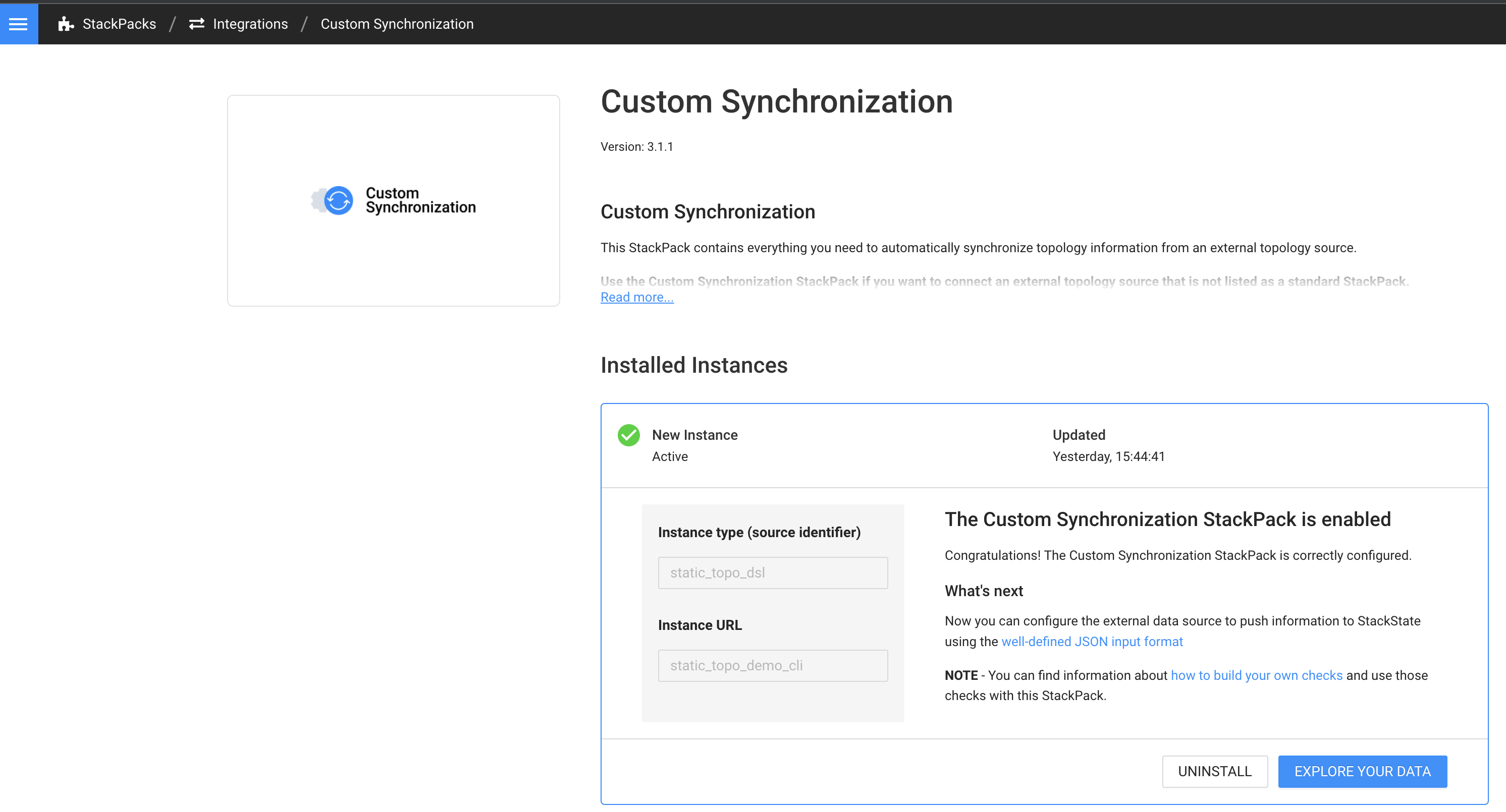 Custom Sync Instance